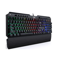 Redragon K555 INDRAH Mechanical Gaming Keyboard with Blue Switches, Macro Recording, Wrist Rest, Full Size, for Windows PC Gamer RGB LED Backlit - K555RGB-1